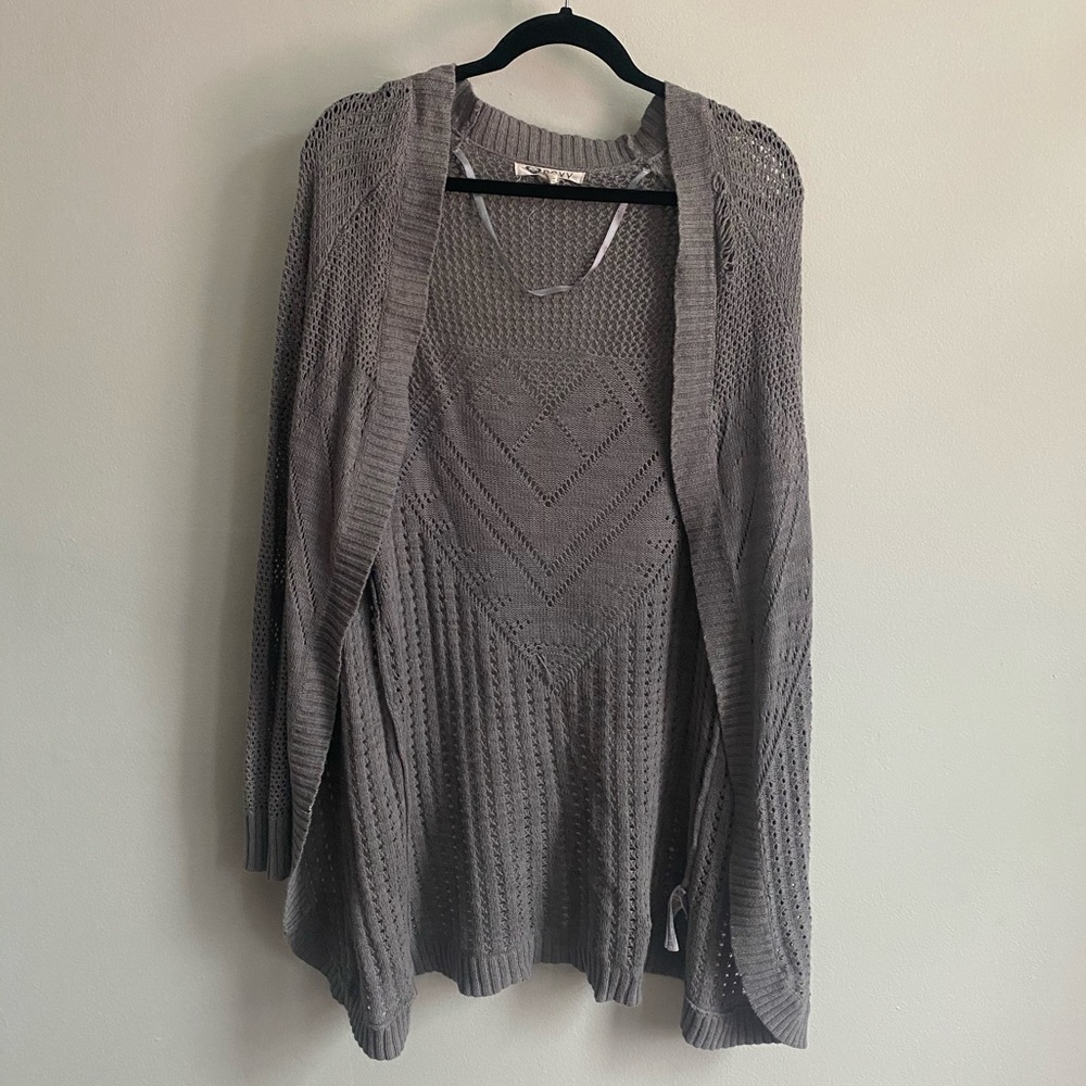 Roxy Long Crochet Cardigan